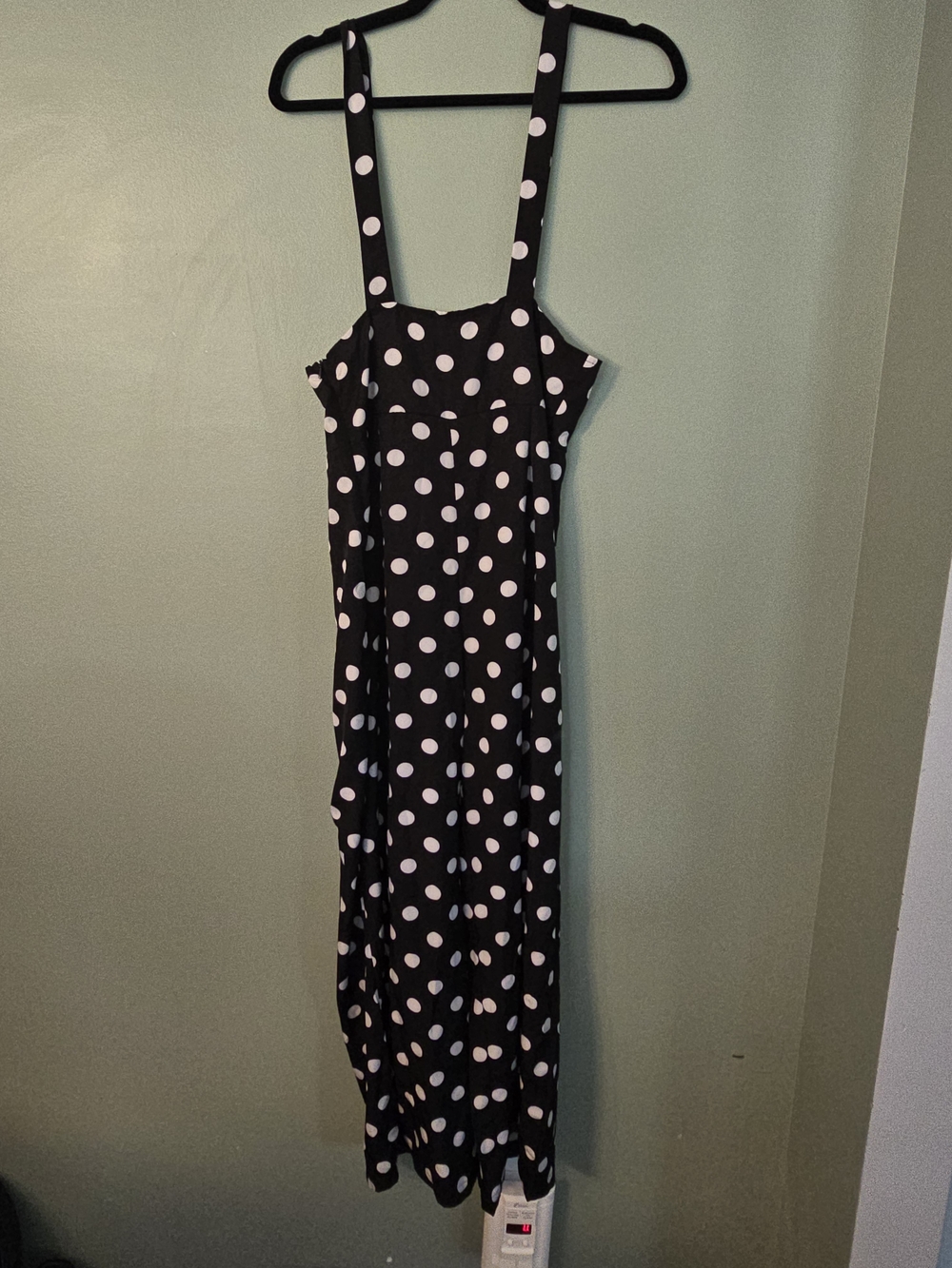 Black and White Polka Dot High Waisted Jumpsuit